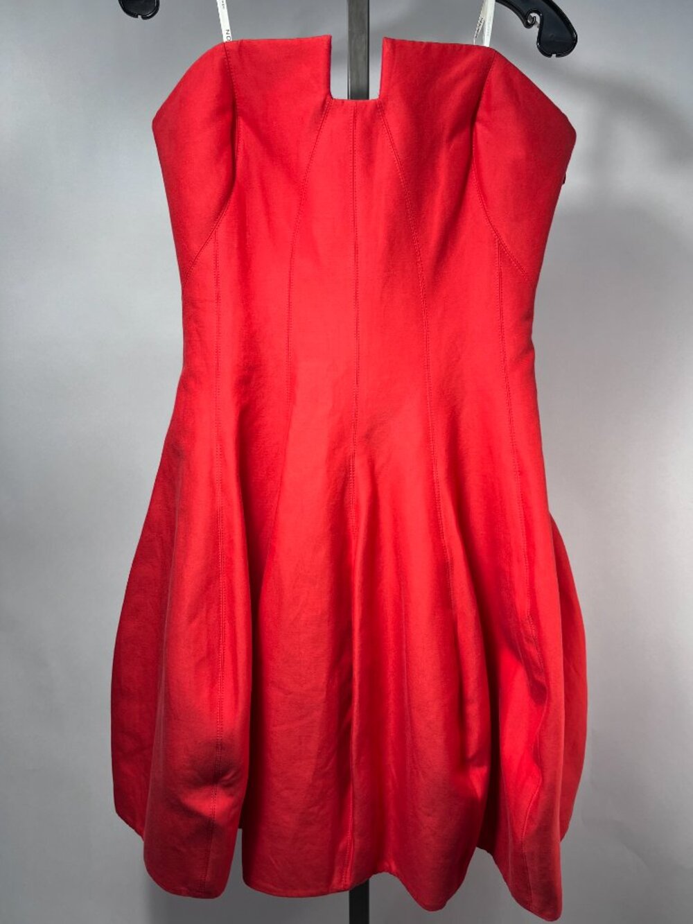 NWT HALSTON HERITAGE Strapless Structured Mini Dress in Red Lipstick Color Sz 12